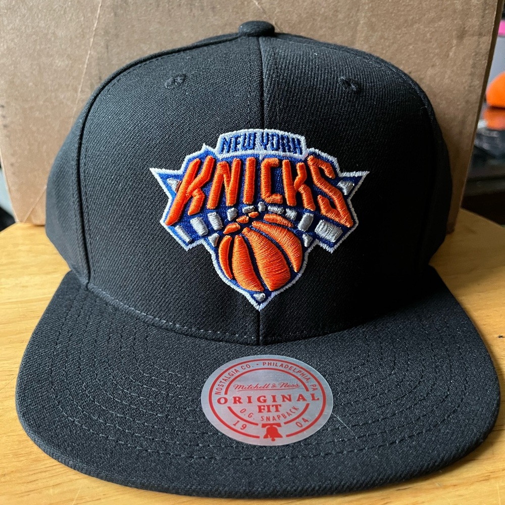 Mitchell & Ness Black and Orange Retro Snapback Hat